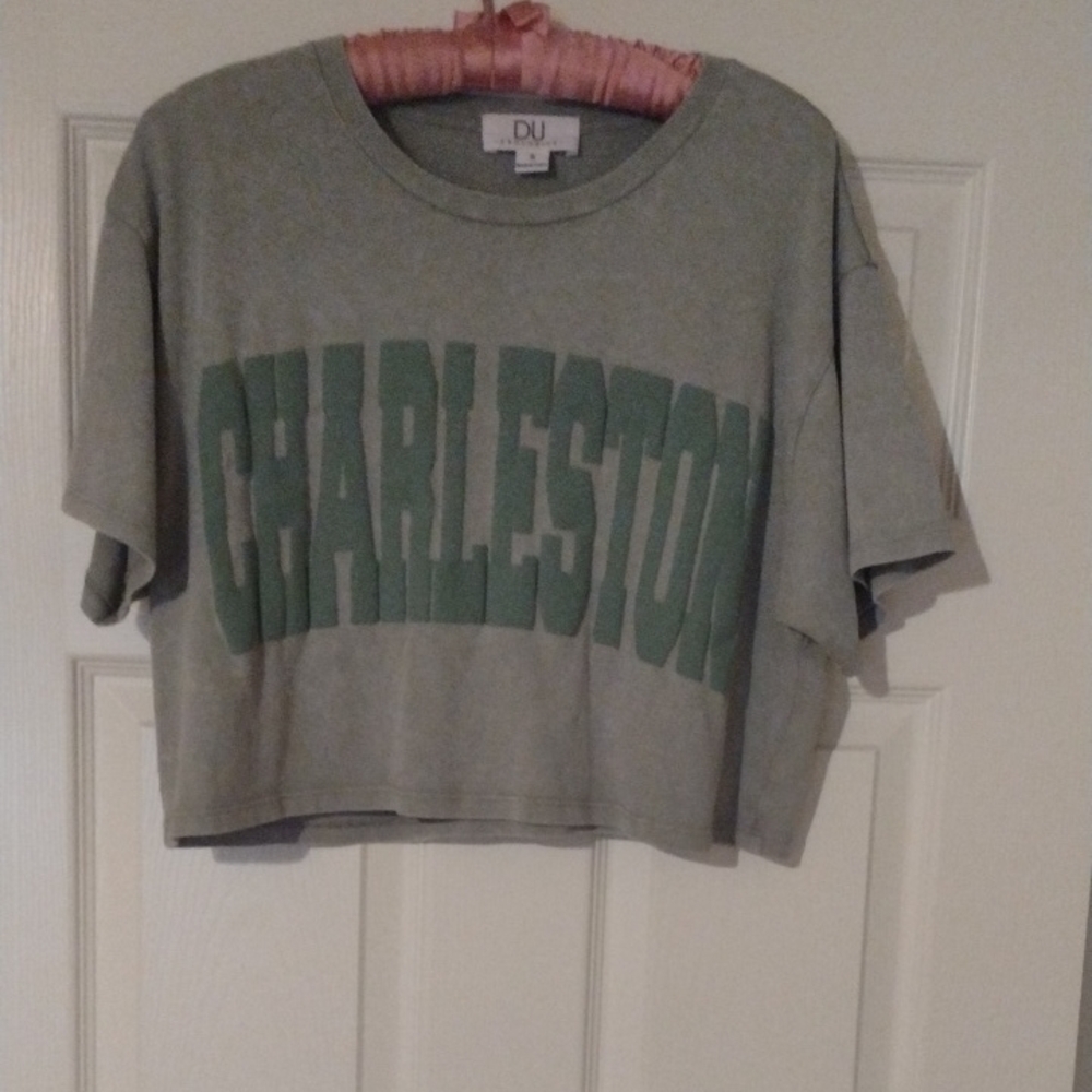 Heathered Green Charleston Crop Top